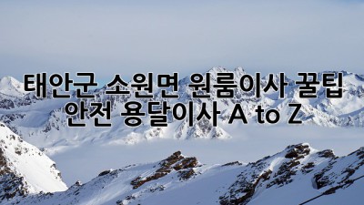 태안군 소원면 원룸이사 꿀팁🍯 안전 용달이사 A to Z