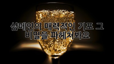샴페인의 매력적인 기포: 그 비밀을 파헤쳐봐요!